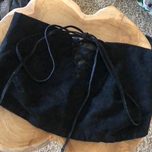 Black suade toob top